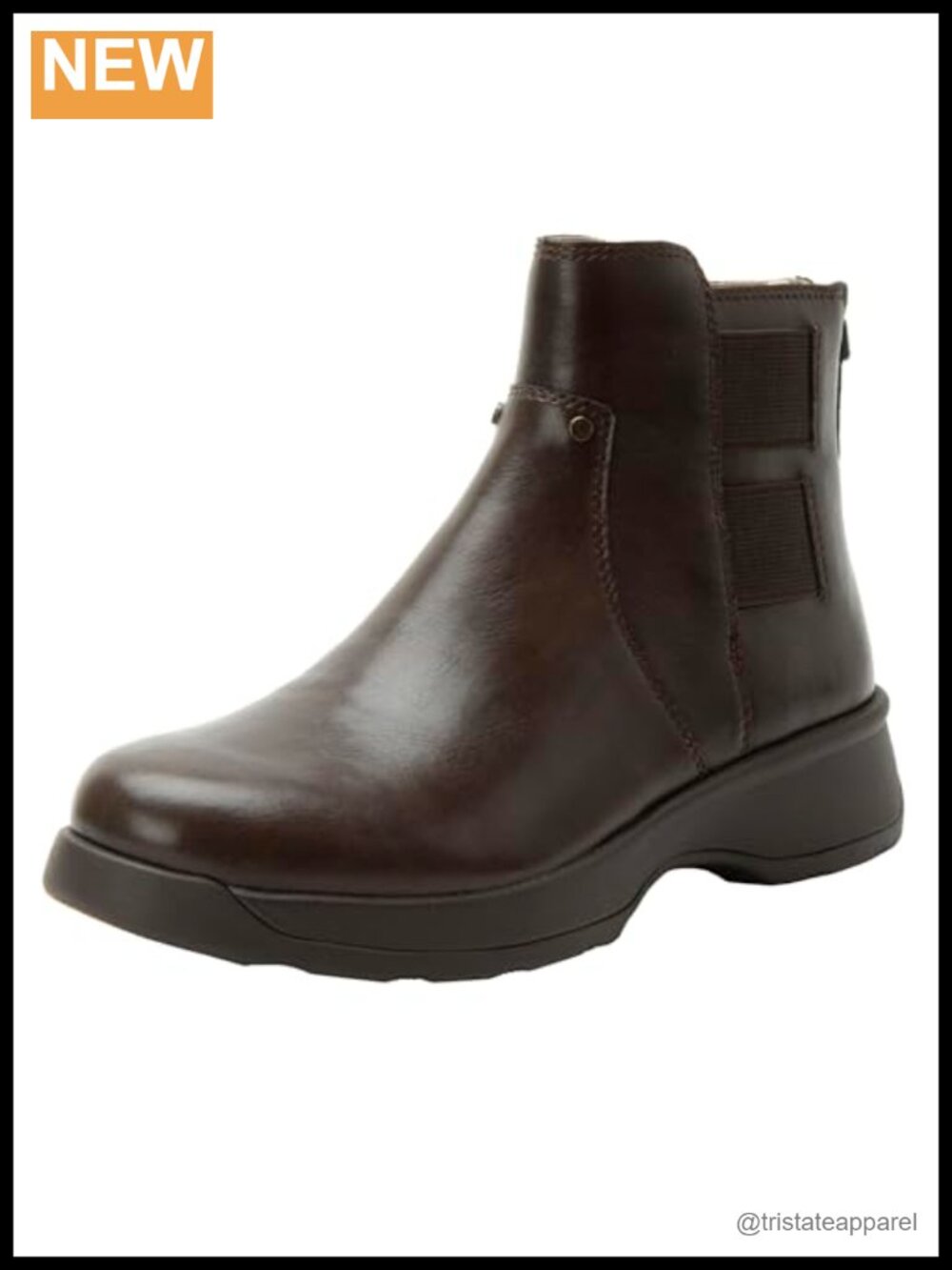 Leather Chelsea Boots with Heel Zipper Cushioned Arch Support Slip-Resistant